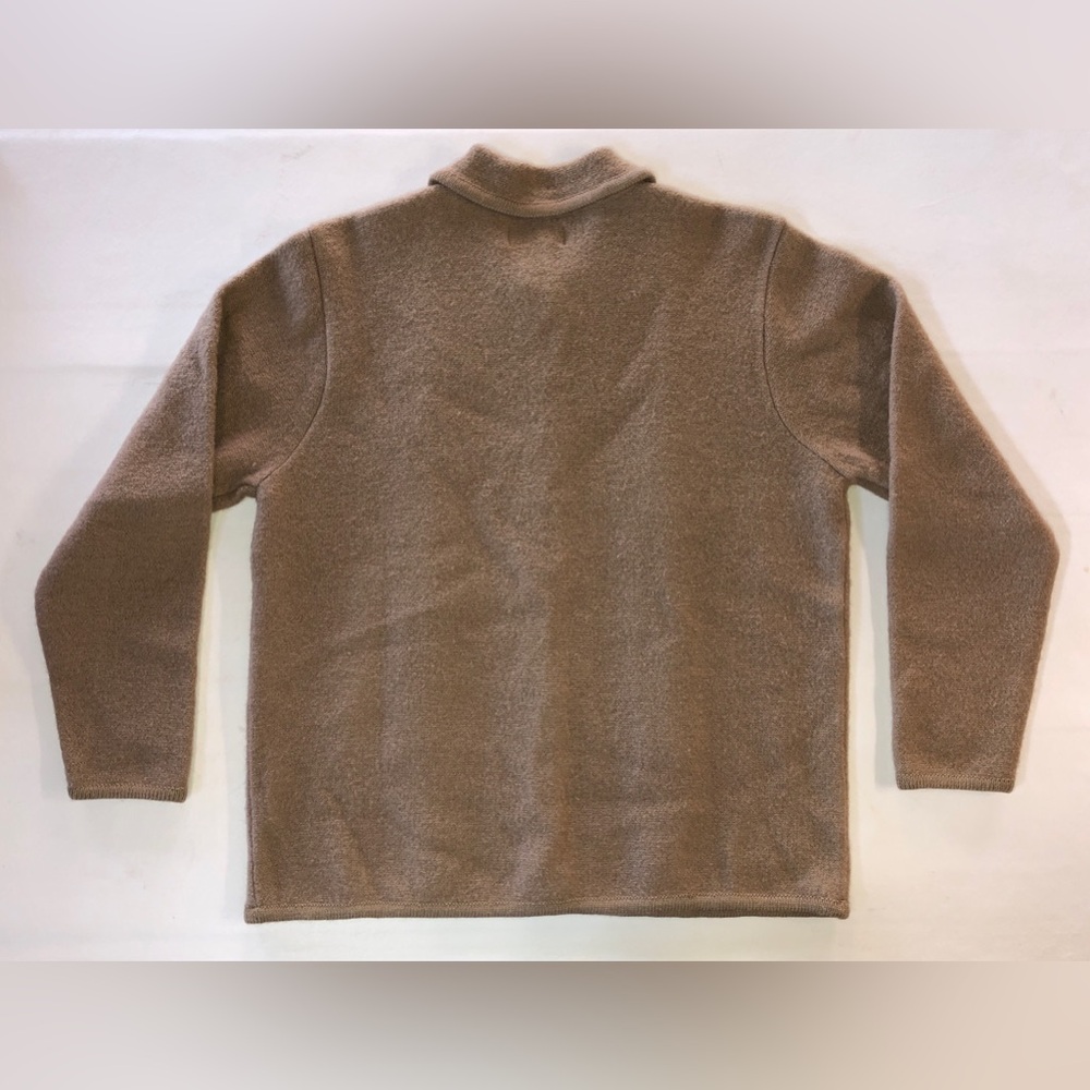 Classic Wool Cardigan WORTHINGTON Button Front Collared Sweater Tan (Large) - Picture 8 of 17